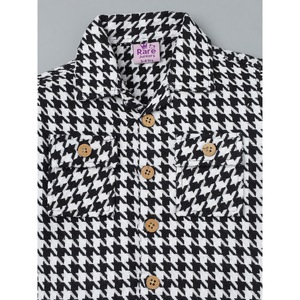 Casual Boys Micro-<b>Checked</b> Cotton <b>Shirt</b> in <b>Black</b> & <b>White</b> - Product Image 3