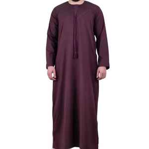 Nueva Túnica Jubba Thobe para Hombre, Estilo Árabe Islámico Informal, con Cuentas, de Poliéster Elástico en Cuatro Direcciones, Abaya Larga de Invierno - Product Image 1
