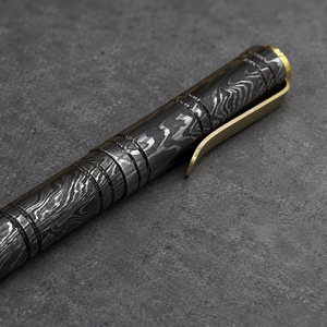 Stylo plume artisanal en acier Damas avec corps métallique à motifs de qualité supérieure, instrument d'écriture élégant, clip de poche, luxe personnalisé - Product Image 6