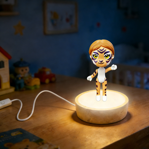 Lámpara LED 3D con Forma de Tigre, Luz Nocturna, Cable USB Tipo A, Control de un Botón, 2700K, Blanco Cálido Suave, Tamaño Pequeño, para Decoración de Dormitorio, Regalo - Product Image 4