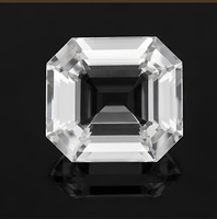 Pierre précieuse en quartz blanc taille émeraude octogonale à facettes 10x8 mm pour bagues, pendentifs, boucles d'oreilles et bijoux sur mesure