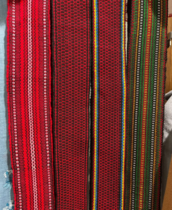 Ceinture en laine tricotée à la main de style ethnique, motif traditionnel, ceinture de style hippie - Product Image 1
