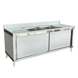 โต๊ะสแตนเลสแบบตั้งได้พร้อมตู้ล้างจาน - Product Image 1