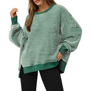 Custom Beige Women Oversized Sweaters Breathable <b>Acrylic</b> Balloon Sleeve Cable Knit High Quality Cozy Crewneck Jumpers - Product Image 5