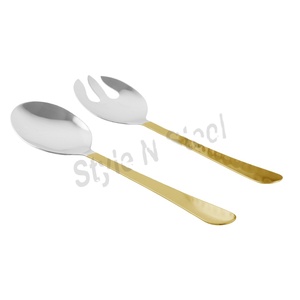 Mirror Polished Stainless Steel <b>Salad</b> <b>Tools</b> Dishwasher Safe Fork and Server Set Metal Utensils for <b>Salads</b> - Product Image 1