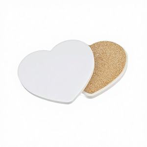 Exclusive Premium <b>Ceramic</b> Heart Shape <b>Coaster</b> 5mm Glossy Surface Eco Friendly Water Absorption Sublimation Printing - Product Image 1
