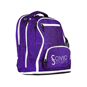 Mochila con purpurina unisex, gran capacidad, poliéster ligero, resistente al agua, diseño de club de porristas, logotipo personalizado, venta al por mayor, más barata - Product Image 3