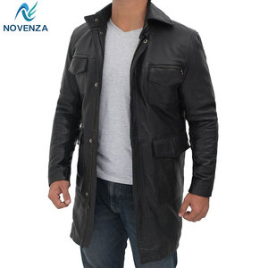 Manteau Trench Classique en Cuir pour Homme, Réversible, Coupe Ajustée, Doublure Chaude, Fermeture Boutonnée, Idéal pour les Voyages d'Affaires, Décontracté et Quotidien - Product Image 3