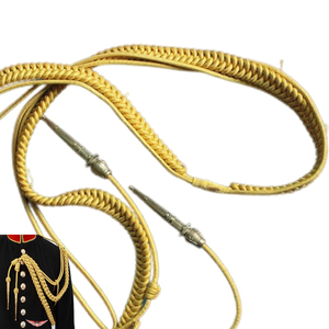 Silver Black Uniform Aiguillette Silver double type aiguillette parade uniform Uniform Aiguillette - Product Image 2
