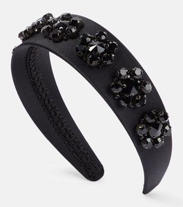 Serre-tête rembourré rose tendance de luxe avec broderie à la main de perles de cristal noires, accessoire de mode pour cheveux, fournisseur en gros - Product Image 4