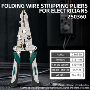 OEM, электрик, складной инструмент для зачистки проводов, обжимные инструменты, популярная углеродистая сталь, DIY, многофункциональный зубчатый режущий кабель с длинным носом - Product Image 4