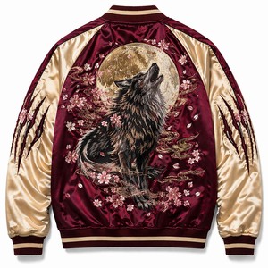 แจ็คเก็ตบอมเบอร์ OEM พรีเมียม โยโกสึกะ ซูกาจัง แบบสองด้าน ผ้าซาติน ปักลายเครน - Product Image 3