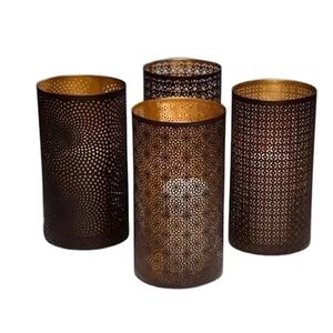 Bougie de chauffe-plat en métal créative simple couleur noire votive pour la maison et l'éclairage de Noël support votif rond - Product Image 1