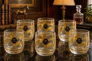 High Quality Customized Clear 11oz Classic Old Fashioned Luxury Eco-Friendly <b>Whiskey</b> Glasses <b>Tumbler</b> Gold Feather Design Shape - Product Image 4