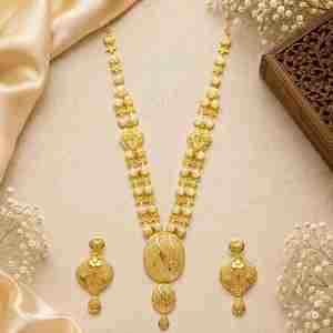 ชุดสร้อยคอทองคำชุบไมครอน 14K18K24K แบบสั้นสำหรับเจ้าสาวสไตล์ตุรกี ขายส่ง ชุดเครื่องประดับแฟชั่นสไตล์ดูไบแบบดั้งเดิม โอโร จอยเอเรีย - Product Image 3
