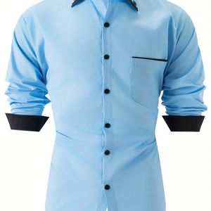 Camisa de Vestir Gris Premium para Hombre, Corte Entallado, Manga Larga, con Botones, Formal, para Negocios, Oficina, Bodas, Fiestas, Clásica, Elegante y Cómoda - Product Image 1