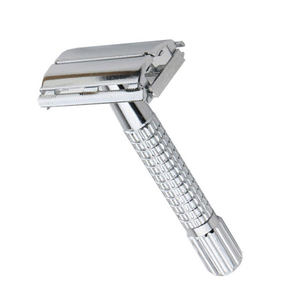 Afeitadora de seguridad de doble filo para hombre, de acero inoxidable, personalizable, de alta calidad, nueva, en oferta, a precio económico. - Product Image 2