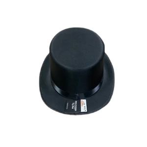 Chapeau haut de forme en velours noir avec étiquette volante et attache à crochet en J pour couvre-chef adulte taille personnalisée - Product Image 1