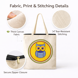 ถุงช้อปปิ้งผ้าฝ้ายพรีเมียมรักษ์โลก พิมพ์ลายศิลปะ ใช้ซ้ำได้ ย่อยสลายได้ เหมาะสำหรับพกพาในชีวิตประจำวันและใส่ของจำเป็น - Product Image 5