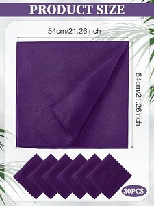 Bandanas carrés de couleur unie violette, foulards multifonctionnels en coton, utilisation décontractée quatre saisons - Product Image 4