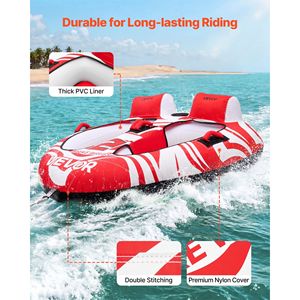 2-Rider Inflatable Boat Tubes 340 Lbs Capacity <b>Towable</b> Tubes for Water Sports 340 Lbs Capacity <b>Towable</b> Tubes for Boat Pulling - Product Image 3