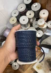 Cordon en cuir tressé véritable haute ténacité, corde ronde pour sacs, matériaux de bricolage de luxe - Confection artisanale Conifer - Product Image 3