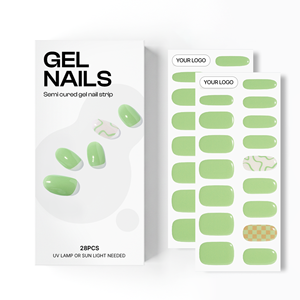 Autocollants pour ongles en gel semi-durcis de qualité salon 100% réels coréens, vegan, sans cruauté, non toxiques, vente en gros - Product Image 1