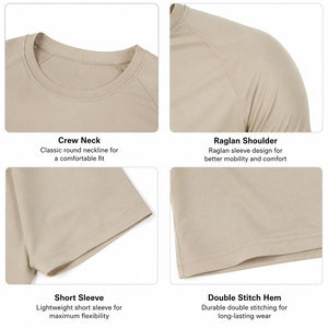 T-shirt pour homme à col rond, en polyester et élasthanne, respirant, anti-transpiration, léger, pour le sport, la gym, la course à pied et l'exercice - Product Image 5