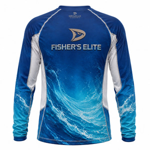 เสื้อตกปลาแบบสั่งทำพิเศษ OEM แขนยาว UPF 50+ แห้งเร็ว พิมพ์ลายแบบ Sublimation สำหรับนักตกปลาในทัวร์นาเมนต์ ผลิตจากโพลีเอสเตอร์ 100% ป้องกันแบคทีเรีย - Product Image 3