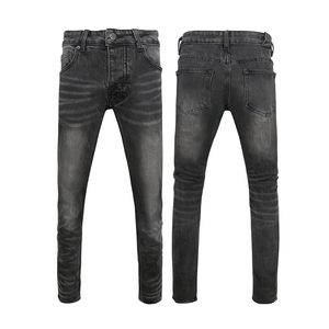 Men's Stretch Denim <b>Jeans</b> High <b>Elastic</b> Breathable Garment Dyed 100% Cotton Straight Fit Ripped Casual Urban Skateboard Style - Product Image 3