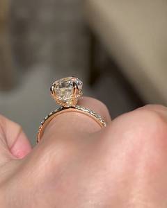 3.5 Carat Pear Cut Diamond Engagement <b>Ring</b> for Women | Hidden Halo <b>Solitaire</b> Wedding <b>Ring</b> | IGI Certified Luxury Bridal Gold - Product Image 5