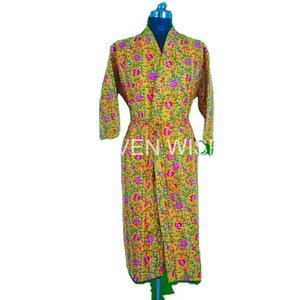 100% chaqueta Kimono de algodón hecha a mano para mujer patrón Argyle acolchado cuello en V transpirable tejido de ganchillo en relieve encaje verano - Product Image 1