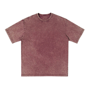 T-shirt pour homme en coton 100% style vintage délavé à l'acide avec logo personnalisé - Product Image 3