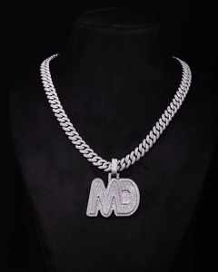 Pendentif Lettre Prénom Moissanite Entièrement Sertie de Pierres, Argent 925 Micro-Pavé, Breloques de Luxe, Pendentif Quotidien, Style Hip Hop - Product Image 2