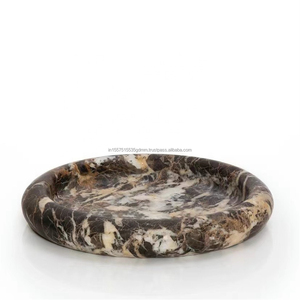 Encimera de mármol de lujo Breccia con bandejas de acento a juego Viola Calacatta Posavasos de piedra de mármol y mantel Individual Juego de 4 - Product Image 6