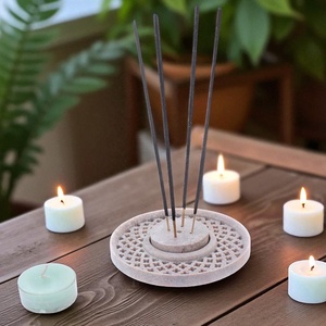 4.5x4.5 Pierre Multi-Fonctionnel Mandala Bougie et Porte-Encens Cadeau Artistique Religieux Écologique pour Festivals et Méditation - Product Image 5