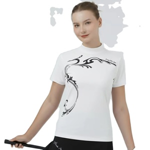 Camiseta de Golf Sexy con Cuello Alto para Mujer, Estampado Animal, Protección Solar UPF 50+, Servicio de Diseño de Logotipo Personalizado, Corte Ajustado, Lista para Enviar 2025 - Product Image 1