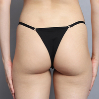 Tanga Sexy de Doble Capa con Cintura Baja, Bikini de Algodón Puro, Ropa Interior Femenina Tipo T-Back