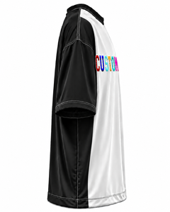 Camiseta de Manga Corta Blanca y Negra para Hombre con Logotipo Personalizado, 100% Algodón, Cuello Redondo, Diseño con Letras Impresas, Corte Regular Informal, Suave - Product Image 3