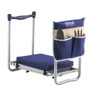 Sgabello da Giardino Pieghevole Rinforzato da 11 Pollici con Sedile e Borsa Porta Attrezzi Inclusa, Supporto per Gambe - Product Image 1