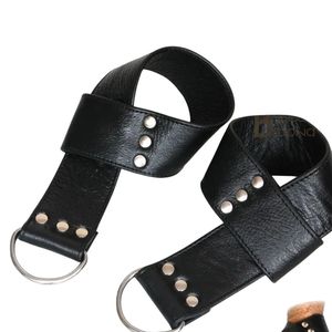 Correas de suspensión de piel de oveja auténtica con correas reforzadas y hebilla de acero de 4,5 cm de ancho - Product Image 2