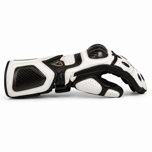 Guantes de Carreras de Cuero Completos con Protección de Palma de Fibra de Carbono, Transpirables, con Cierre de Velcro, Unisex, para Motociclismo - Product Image 4