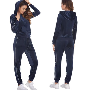 Conjunto Deportivo Informal de Otoño para Mujer, Ligero, 100% Algodón, con Capucha y Bolsillos Laterales - Product Image 2