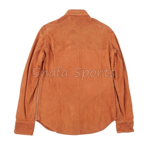 Chemise bomber en daim marron personnalisable de haute qualité, coupe-vent, respirante, col montant, avec emplacement pour logo frontal, idéale pour l'hiver - Product Image 2