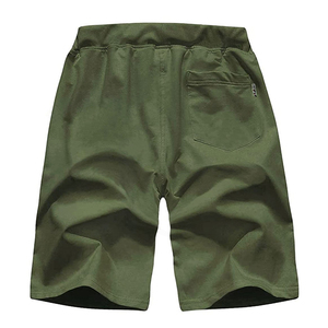 Shorts Bermuda pour homme en vert olive, à séchage rapide, avec cordon de serrage et poches zippées, style décontracté et sportif - Product Image 2