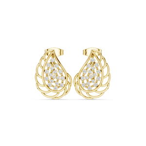 Boucles d'oreilles clous en or blanc 14 carats avec diamants de laboratoire ronds pour femme – Cadeau d'anniversaire – Nouveaux diamants cultivés - Product Image 3