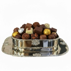 Bol décoratif en acier inoxydable au design classique, plat unique en métal pour bonbons, noix et snacks, élégant bol de décoration pour la maison en promotion - Product Image 4
