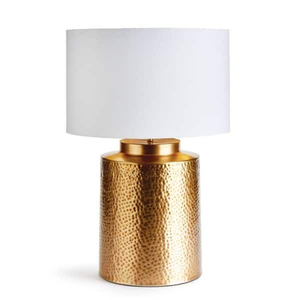 Lámparas de mesa de metal martillado de latón antiguo con pantalla de lino crema para decoración del hogar, para sala de estar, dormitorio, mesita de noche, en venta - Product Image 3
