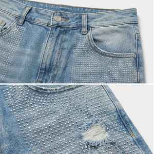 Pantalones Cortos de Algodón Suave Elástico de Alta Calidad para Uso Diario, Estilo Veraniego, Listos para Usar, con Pedrería, para Hombre - Product Image 4