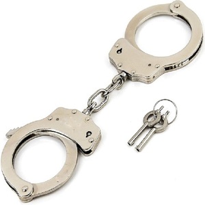 Security Department Handcuffs Metalcuffs Made Carbon Steel Nij Standard Centre Chain <b>Dual</b> <b>Lock</b> OEM Manufacturer No Strap Work - Product Image 1